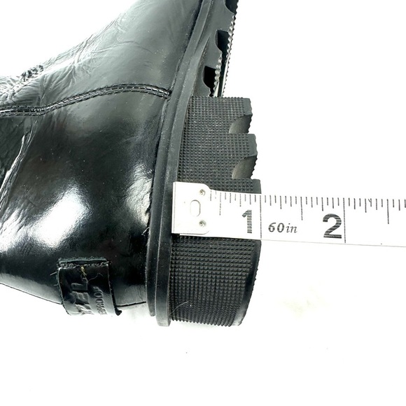 Sorel Emilie Ankle Boot 7 Black Patent Leather Bootie Womens Zip Up Waterproof - Picture 6 of 6